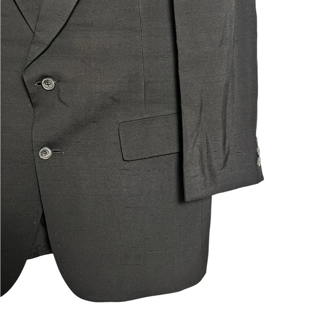 Vintage Christian Dior 100% Silk Blazer Men's‎ 2-Button Black ACTWU USA 80s 90s